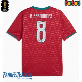 Portugalia Bruno Fernandes #8 Tricou Fotbal Replică Mondial 2026 Barbati Acasa
